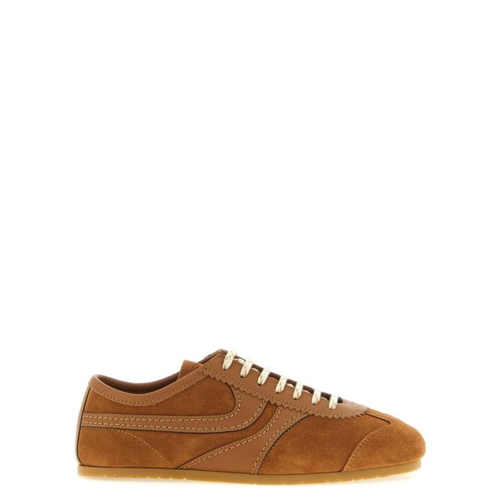 Dries Van Noten Brown Calfskin Low Top Women's Sneakers